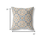18” Gray Orange Paisley Indoor Outdoor Throw Pillow