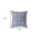 16?ǥ Blue Pink Paisley Indoor Outdoor Throw Pillow
