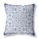 18” Blue Gray Geostar Indoor Outdoor Throw Pillow