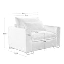 Black Corduroy Deep Seat Single Sofa Accent Chair,Deep Seat Couch with Waist Pillow for Living Room/Apartment/Office