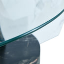 Contemporary Artistic Double Layer Coffee Table - White and Black Marble Collision, Tempered Glass Top, Multiple Colors