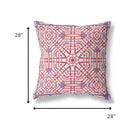 18” Red White Geostar Indoor Outdoor Throw Pillow