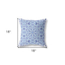 18” Cyan Blue Geostar Indoor Outdoor Throw Pillow