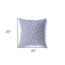 18” Lilac Blue Geostar Indoor Outdoor Throw Pillow