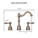Two-Handle Antique Copper Widespread Bathroom Sink Faucet - AK41518AC