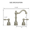 Two-Handle Brushed Nickel Widespread Bathroom Sink Faucet - AK41518BN