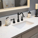 Two-Handle Matte Black Widespread Bathroom Sink Faucet - AK41518MB