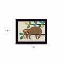 Hanging Sloth II 1 Black Framed Print Wall Art