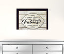 Our Family Values 1 Black Framed Print Wall Art
