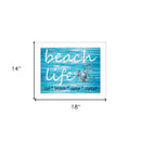 Beach Life 3 White Framed Print Wall Art