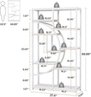 White 5 Tier Etagere Bookshelf Open Shelves Display