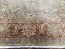 Vintage Indo Mahal Area Rug 9x12, Wool Hand-Knotted Laurel Green & Auburn Indian Carpet, 9 x 12 Floral Carpet, Living Room Rug