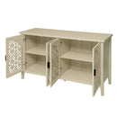 Hollowed-out Cabinet with 4 Doors, American Furniture, Suitable for Bedroom, Living Room, Study