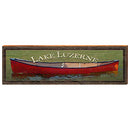 Lake Lazerne Red Canoe | Wall Art Print on Real Wood