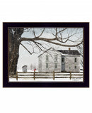 A Little Snow House 3 Black Framed Print Wall Art