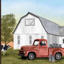 Red Milk Truck on the Farm Black Framed Print Wall Art