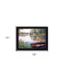 Rowboat Pond Landscape 2 White Framed Print Wall Art
