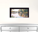 Rowboat Pond Landscape 2 White Framed Print Wall Art