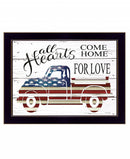 All Hearts Come Home For Love Truck 3 Black Framed Print Wall Art