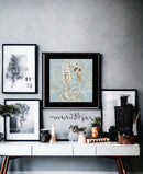 Coral Seahorse I 3 Black Framed Print Wall Art