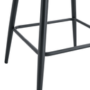 Techno-Fabric Bar Chair Set - Comfortable Brown Chairs with Black Metal Legs and Ergonomic Design