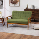 Mid-Century Modern Solid Loveseat Sofa Upholstered Linen Loveseat, 2-Seat Upholstered Loveseat Sofa Modern Couch
