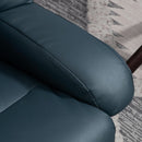 Blue Massage Recliner Chair With 360 Swivel Ottoman