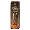 Happy Halloween with Skeleton Home Decor Art Print on Real Wood
