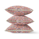 16" X 16" Orange And White Blown Seam Paisley Indoor Outdoor Throw Pillow