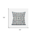 16" X 16" Green And Pink Blown Seam Paisley Indoor Outdoor Throw Pillow