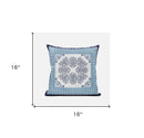 16" X 16" Light White Blown Seam Geometric Indoor Outdoor Throw Pillow