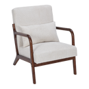 Mid-Century Modern Accent Chair, Arm Chair Living Room Chairs with Pillow Upholstered Reading Chair with Solid Wood Frame & Living Room Bedroom Balcony (beige)