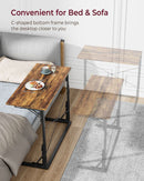31.5 Inch Collapsible Tray Desk Rustic Brown Premium Finish