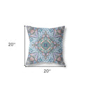 18" X 18" Blue And Pink Zippered Geometric Indoor Outdoor Throw Pillow Cover & Insert