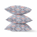 18"x18" Gray Red Blue Zippered Broadcloth Geometric Throw Pillow