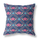 18"x18" Indigo Pink Zippered Broadcloth Geometric Throw Pillow