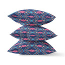 18"x18" Indigo Pink Zippered Broadcloth Geometric Throw Pillow