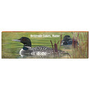Belgrade Lakes, Maine with Loons, Birds Wooden Sign | Wall Art Print on Real Wood 