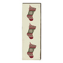 Poinsettia Stockings Home Decor Art Print on Real Wood