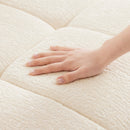 Modern Ergonomic Single Seater Sofa with Ottoman, High-Resilience Support, White Chenille
