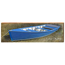 Lake Okoboji Blue Boat Home Decor Art Print on Real Wood