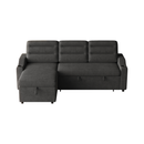 MH83.5' Convertible Sleeper Combo Sofa, Convertible Sofa Bed Polyester Pullout Bed with Storage Recliner and Cup Holder for Living Room, Tight Spaces