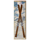 Adirondacks Crossed Vintage Wooden Ski Sign | Wall Art Print on Real Wood