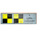 Lake Leelanau Nautical Flags Home Decor Art Print on Real Wood