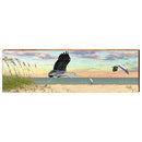 Heron's Flying at Sunset Home Decor Art Print on Real Wood