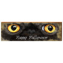 Happy Halloween with Cat Eyes Home Decor Art Print on Real Wood