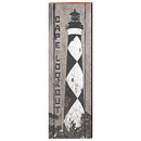Cape Lookout Lighthouse Black and White Home Decor Art Print on Real Wood