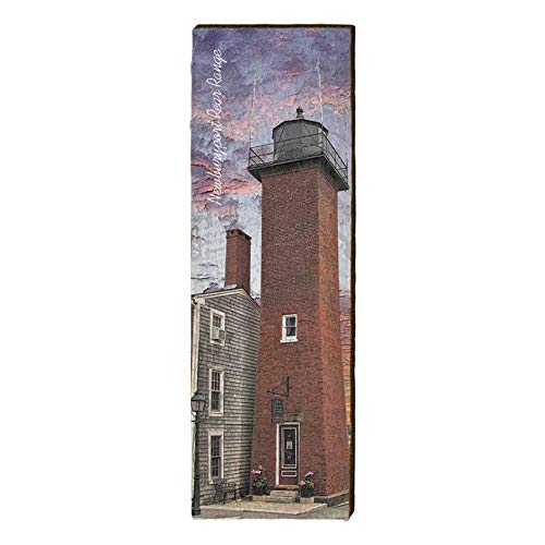 Newburyport Rear Range Lighthouse Home Decor Art Print on Real Wood