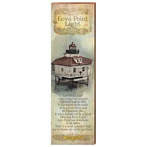 Love Point Lighthouse Home Decor Art Print on Real Wood