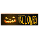 Happy Halloween with Spooky Pumpkin Home Decor Art Print on Real Wood